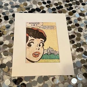 Women’s Lib comic Art matted pop equal opportunities rights pay
